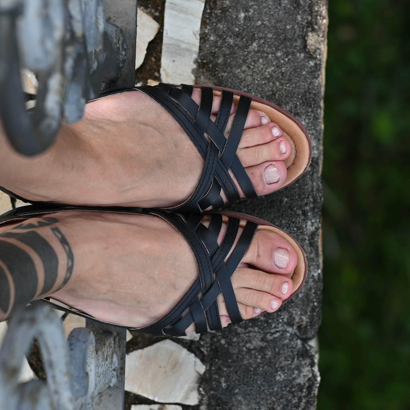 Schwarze Sandalen 