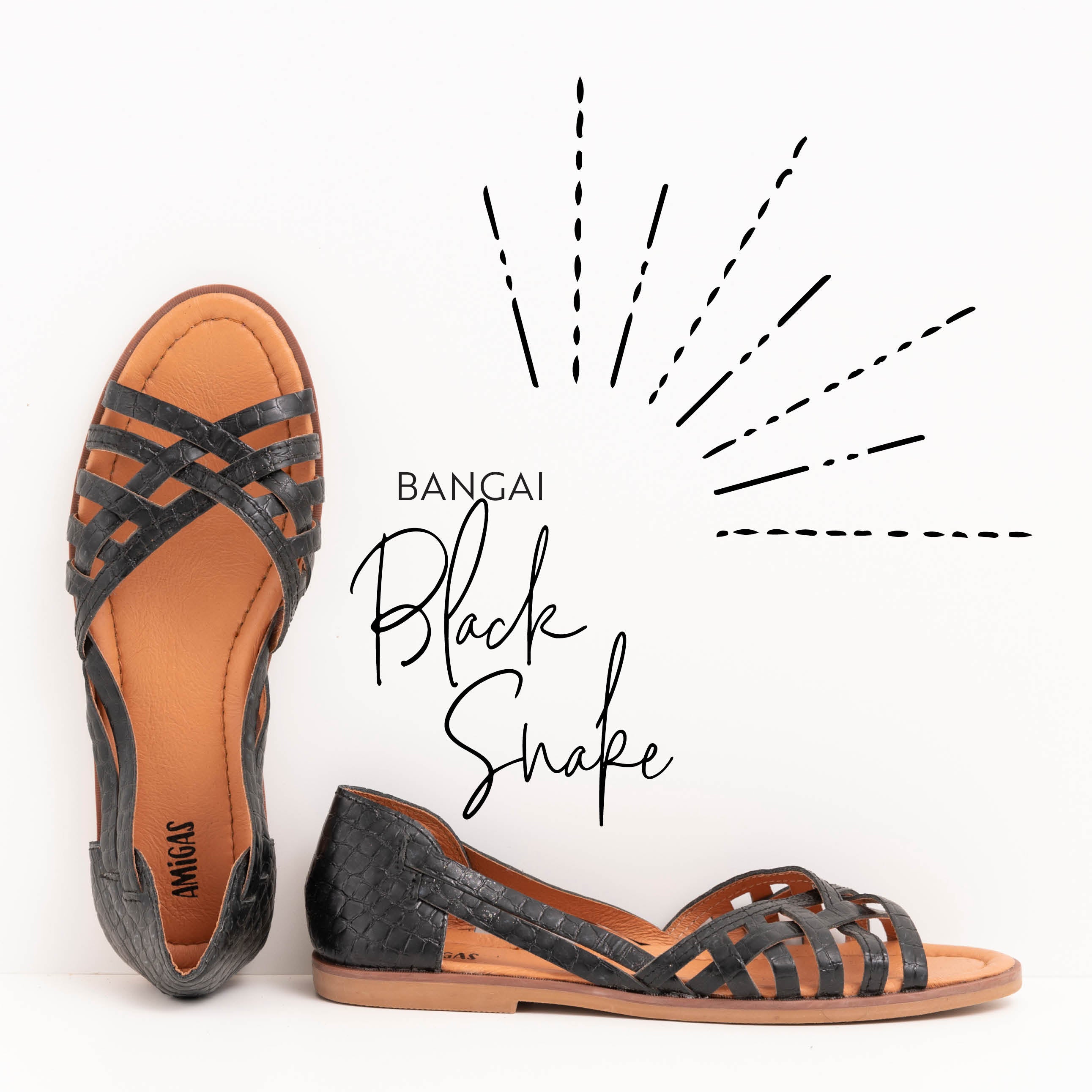 Bangai Black Snake Sandal
